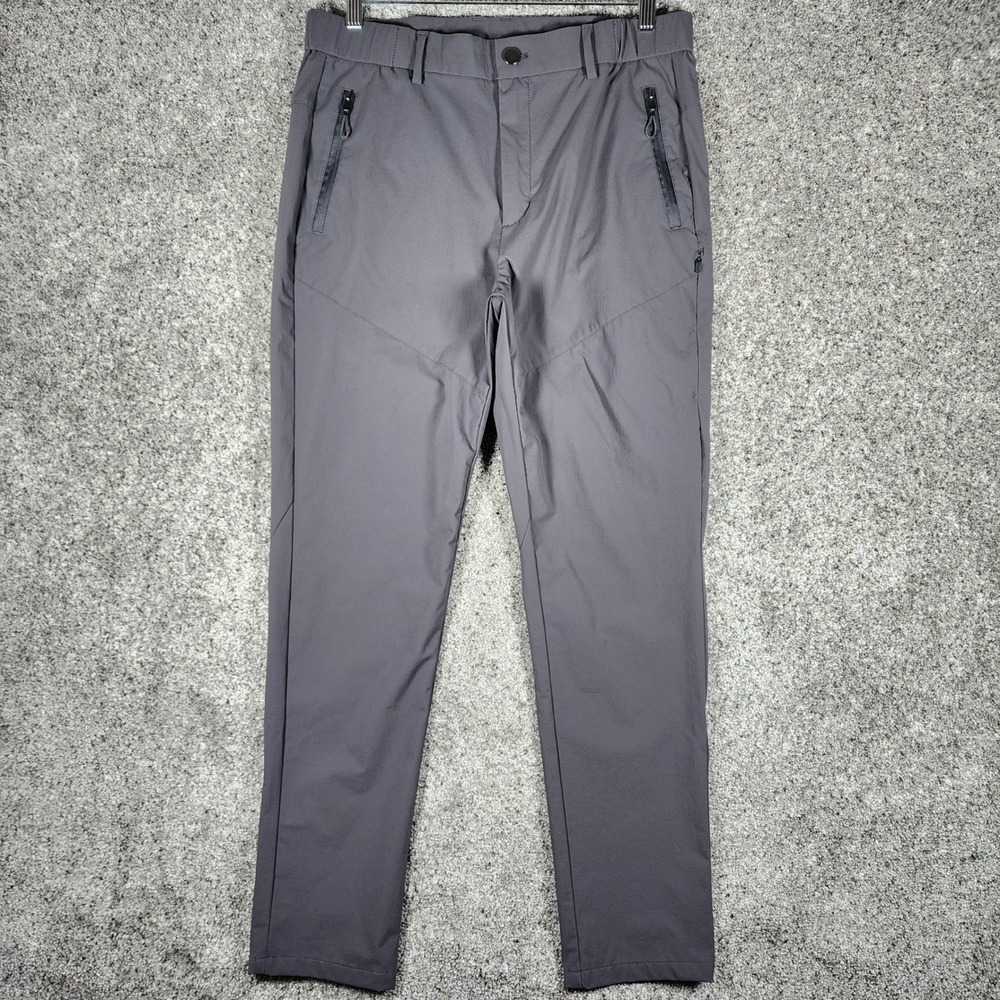 Blue Chill Performance Pants Mens 32 Grey Hiking Outdoor Zipper Pockets NWOT